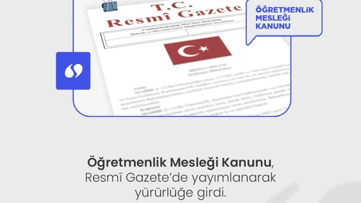 Öğretmenlik Mesleği Kanunu